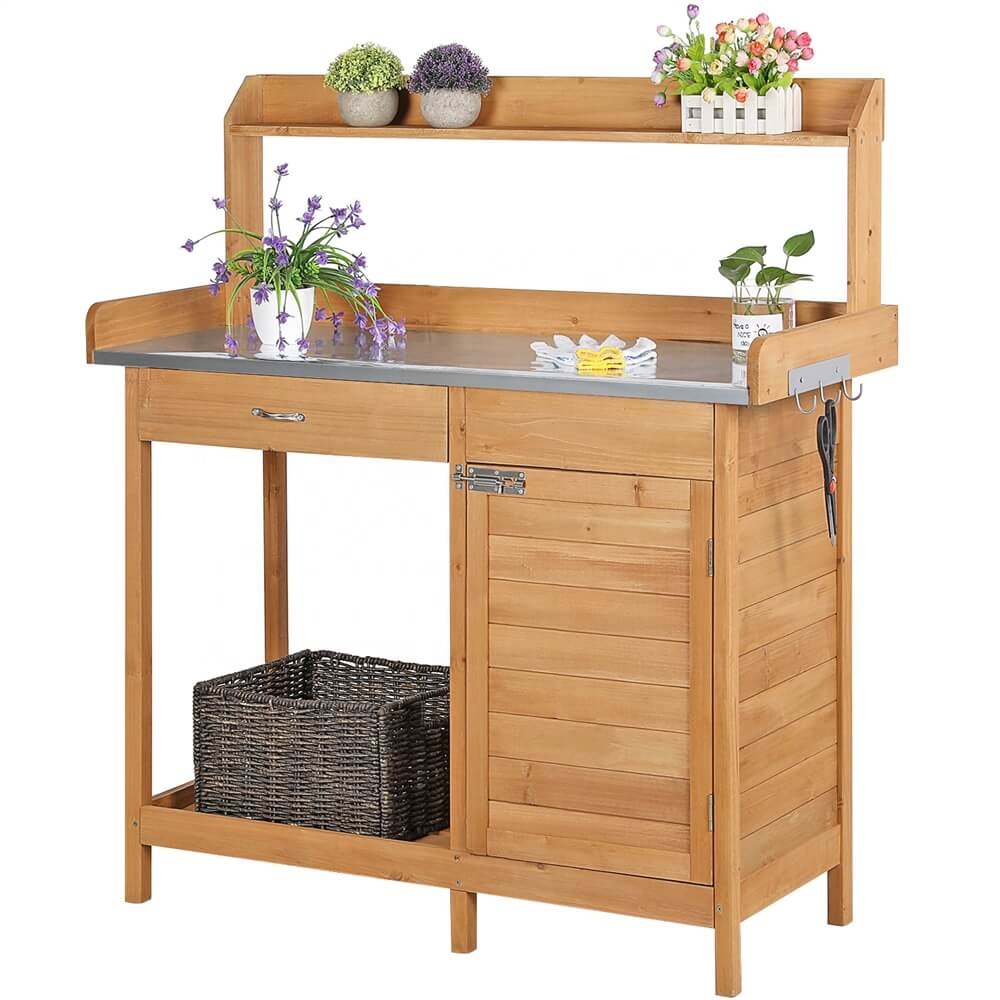 Woodworking Workbench - Outdoor Home Use Solid Wood Potting
