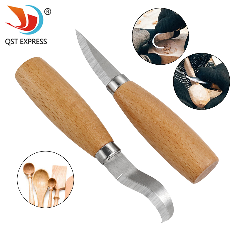 Woodworking Kit - Stainless Iron Carving Knife Beech Wood
