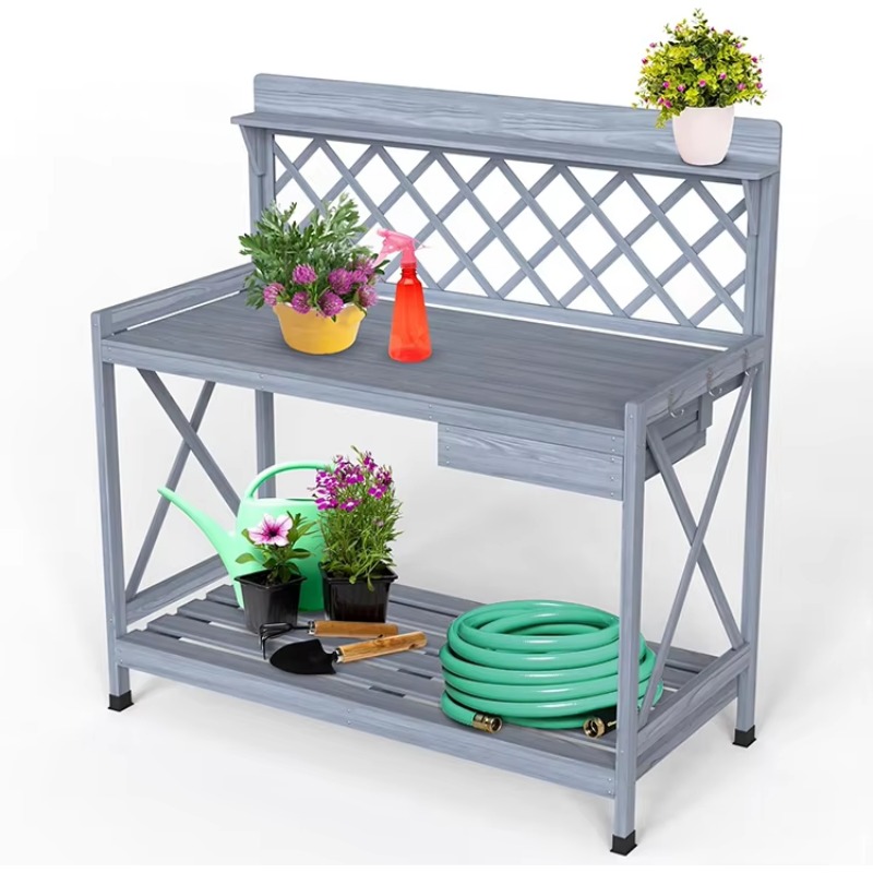 Woodworking Workbench - Wooden Potting Planting Bench Table Workshop
