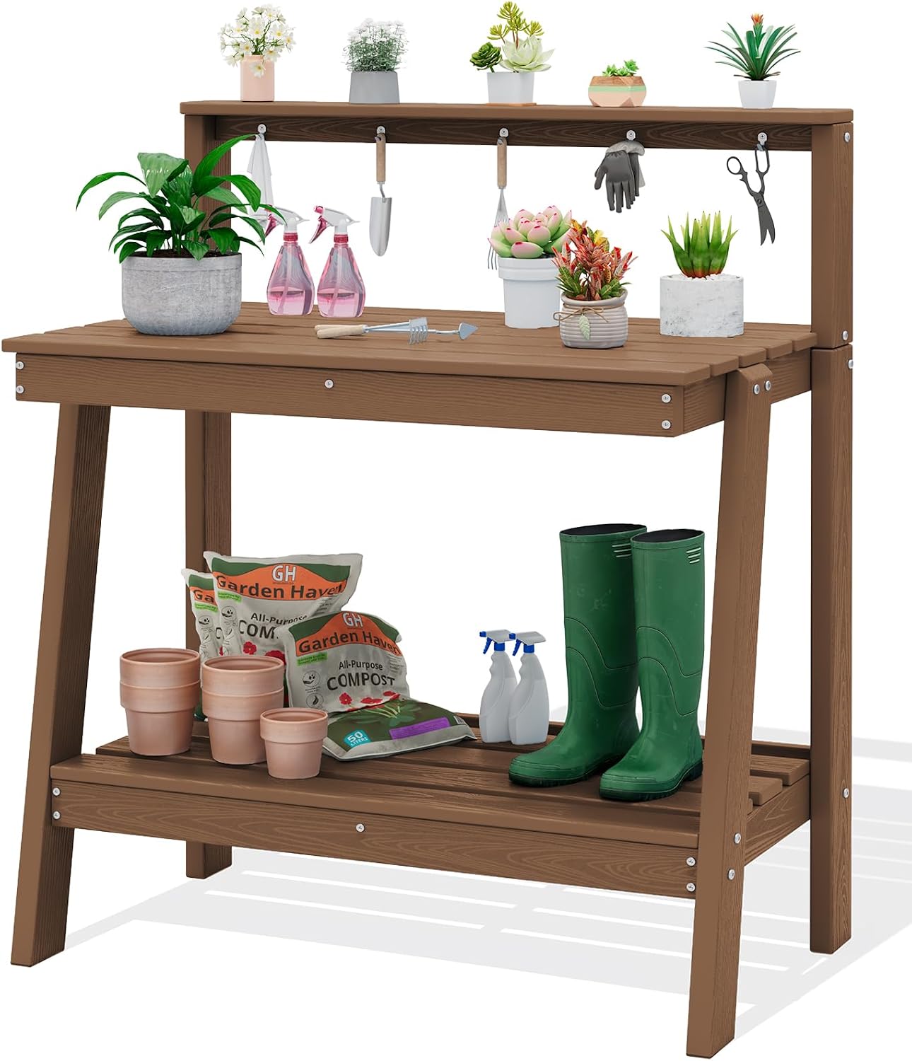Outdoor Potting Bench Table, T - Woodworking Workbench ulasan dan harga