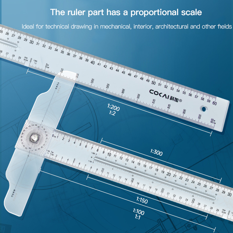 Dual-Sided T Square Ruler Clea - Woodworking Project ulasan dan harga