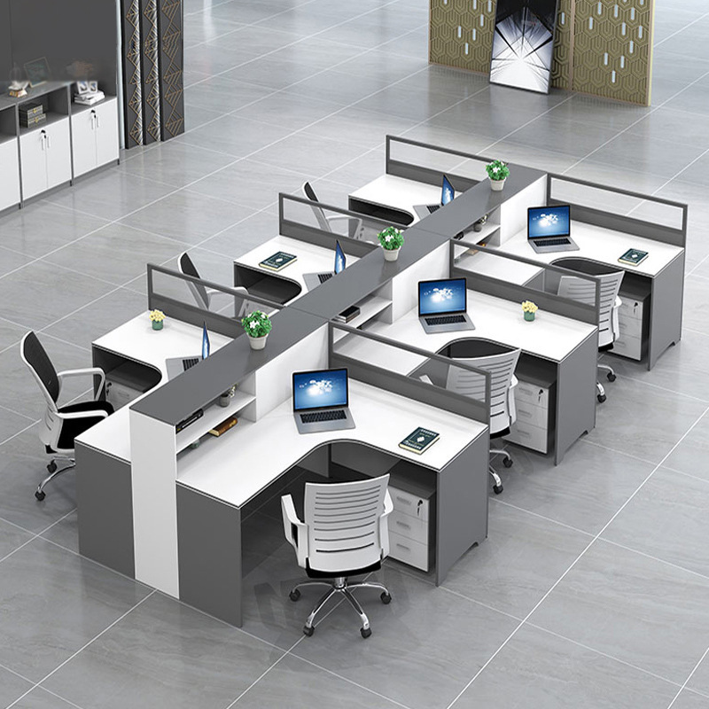 Modern Simple 4/6 Staff Desk T - Woodworking Desk Chair ulasan dan harga