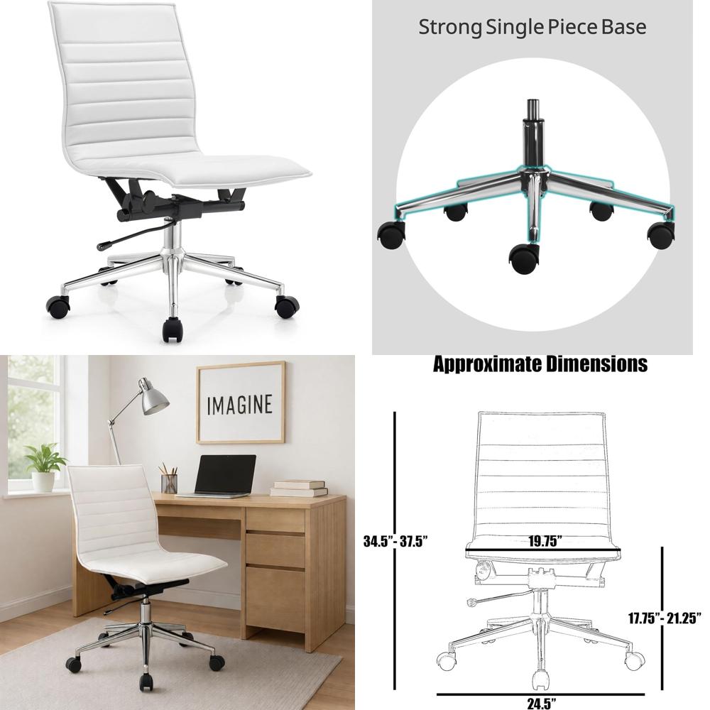 Padded PU Leather Desk Chair w - Woodworking Desk Chair ulasan dan harga