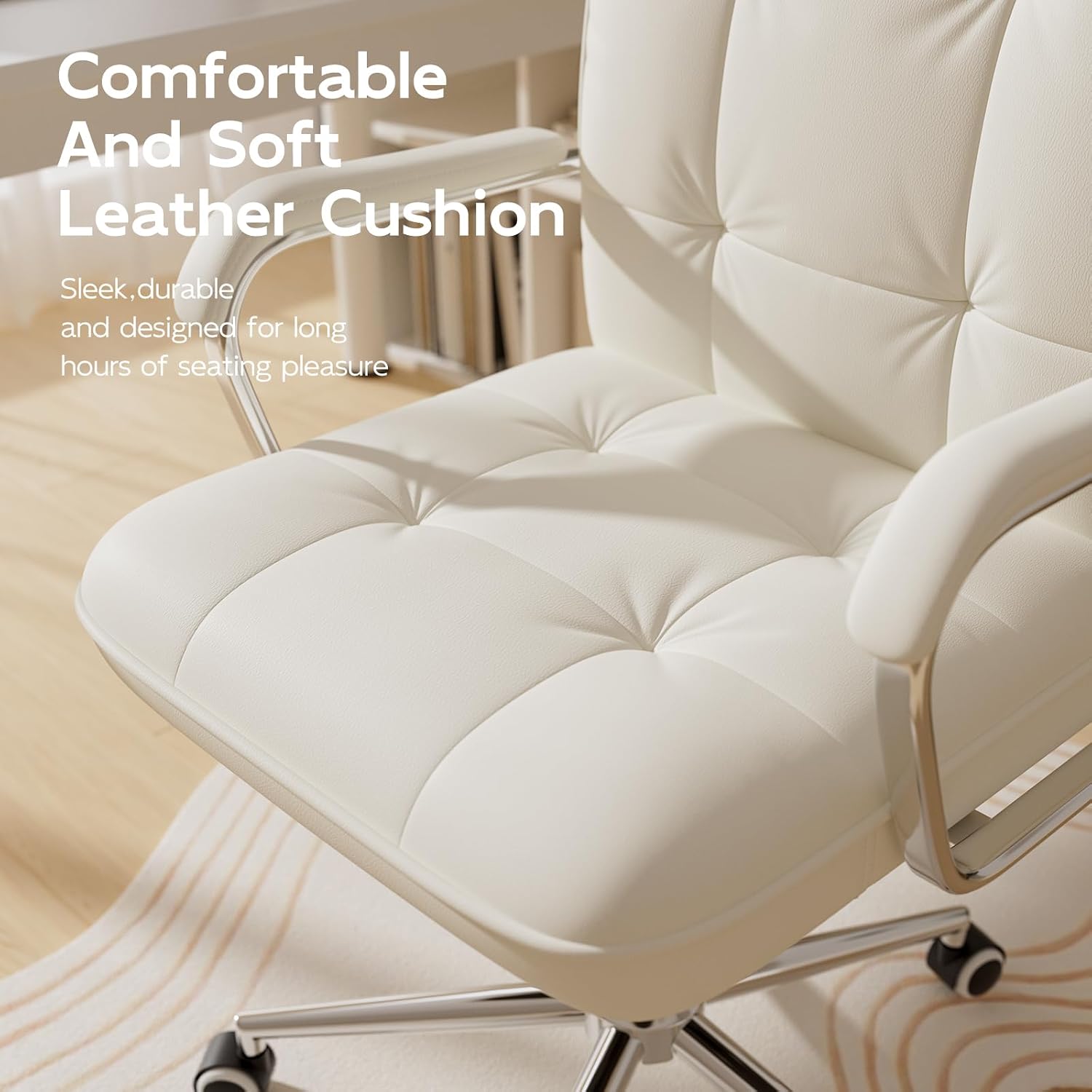 Mid Back Leather Office Desk C - Woodworking Desk Chair ulasan dan harga