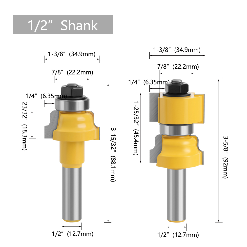 LAVIE 2pcs 12mm 1/2 Inch Shank - Woodworking Manufacturing ulasan dan harga