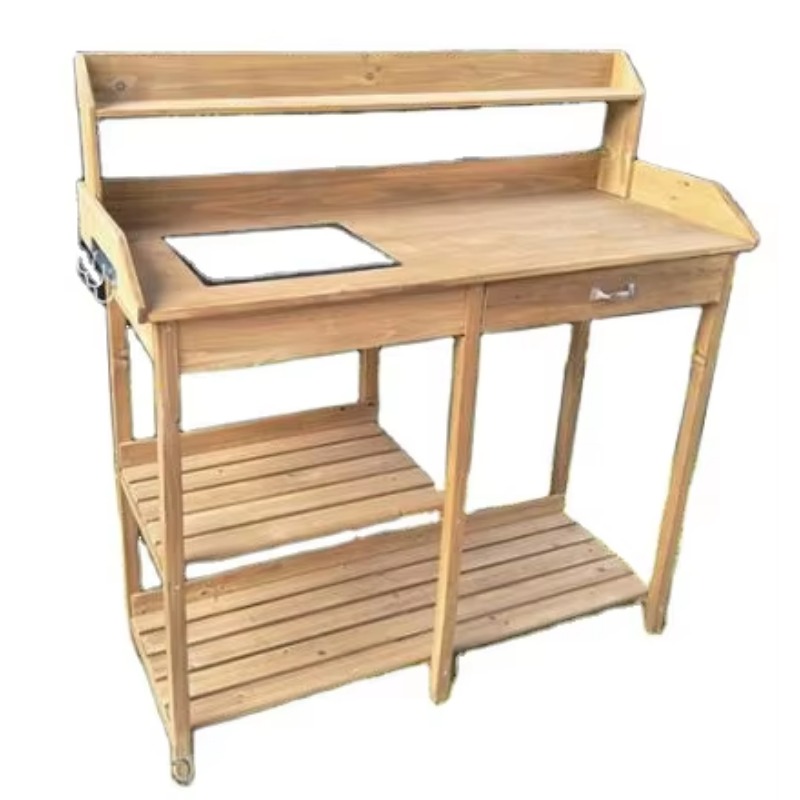 Wooden Potting Bench Table wit - Woodworking Workbench ulasan dan harga
