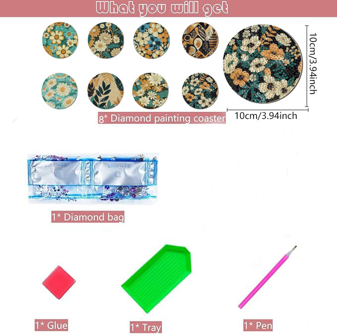 8 Pieces DIY Diamond Painting  - Woodworking Hobbies ulasan dan harga